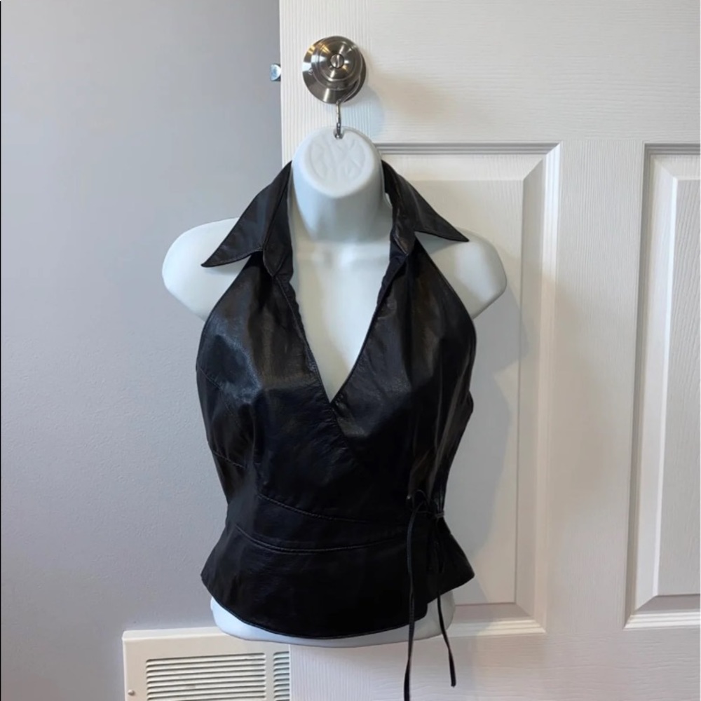 Leather Halter Top